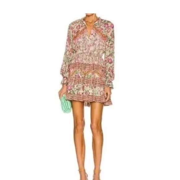 Hemant & Nandita Boho Floral Dress with Beaded Tassels NWT - Picture 5 of 6
